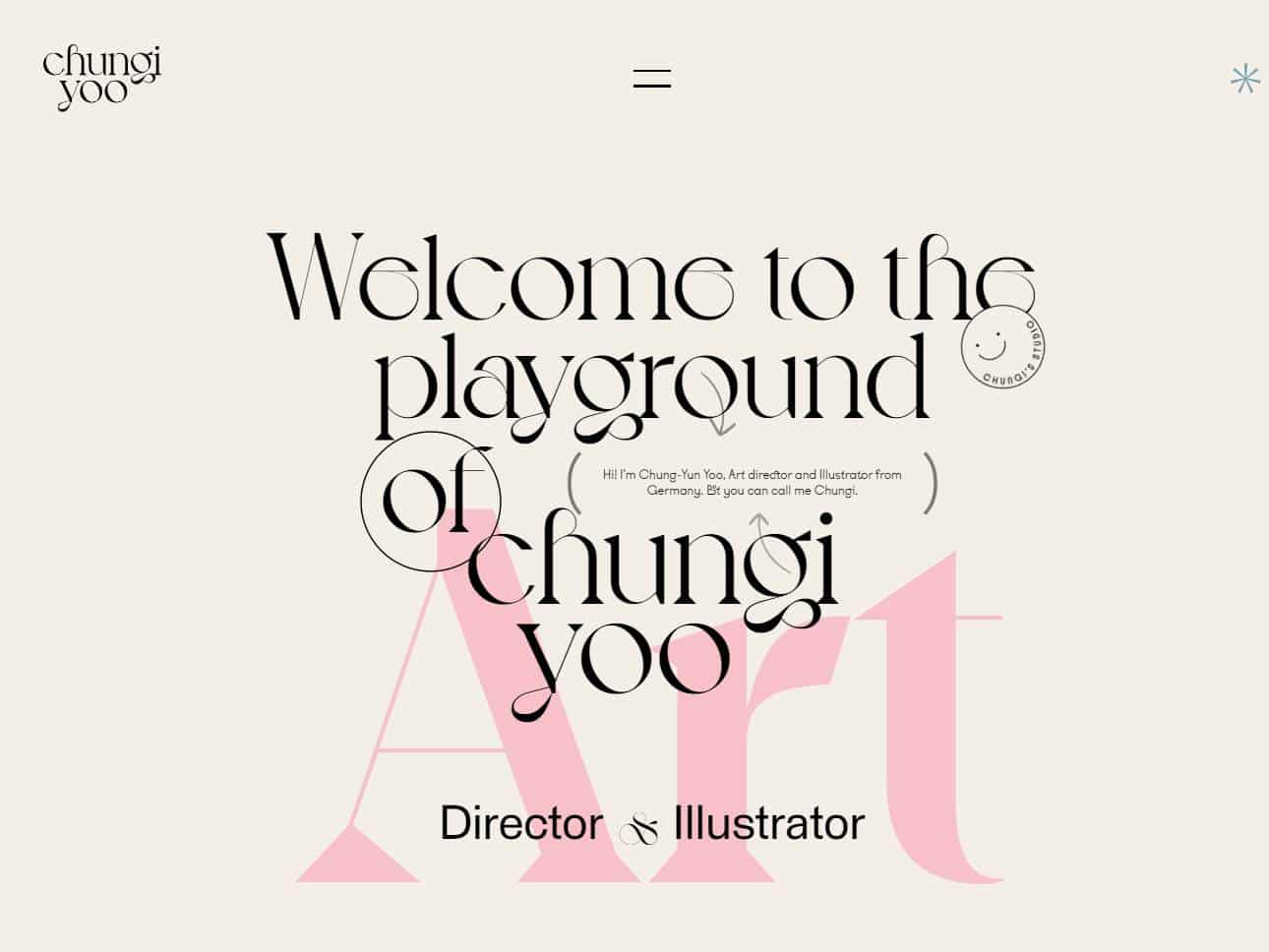 Screenshot of the Chungi Folio website