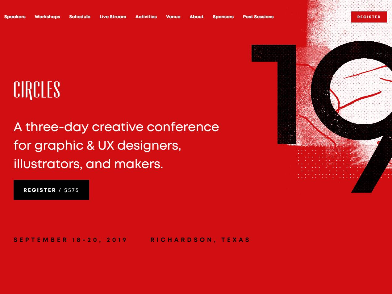 Screenshot of the Circles Conference website