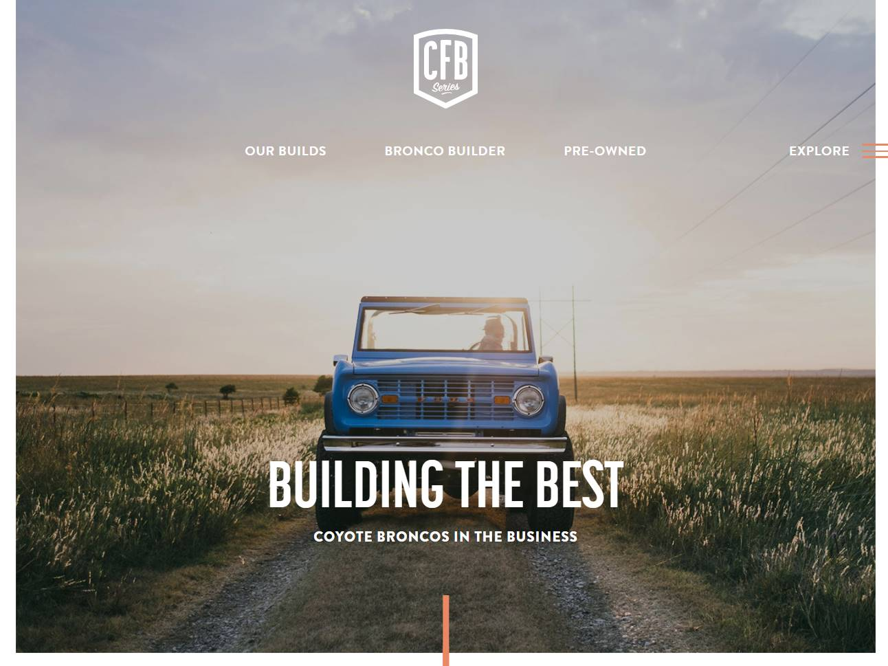 Screenshot of the Classic Ford Broncos website