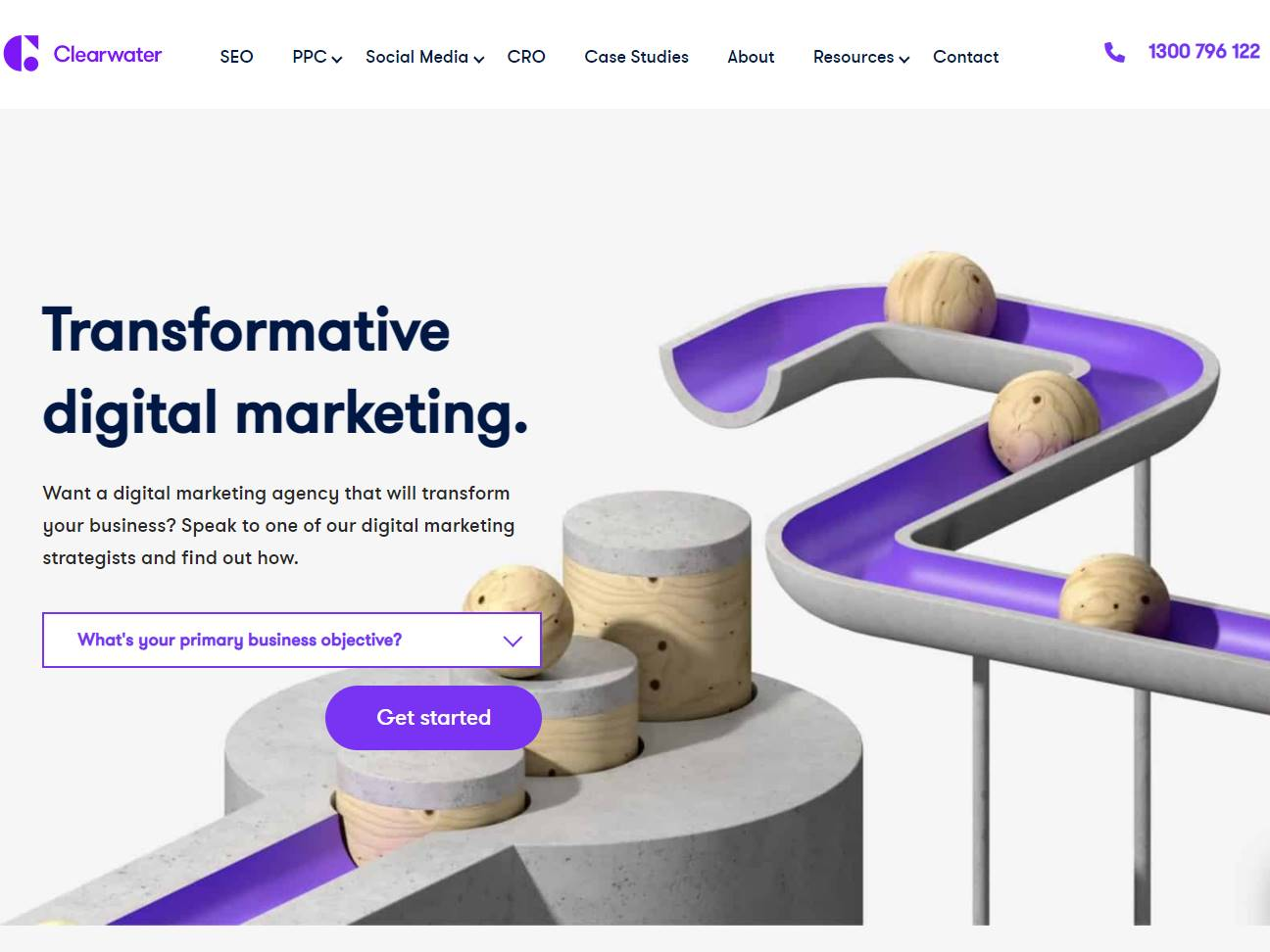 Screenshot of the Clearwater Agency Melbourne: Connected Strategy Made Visible website