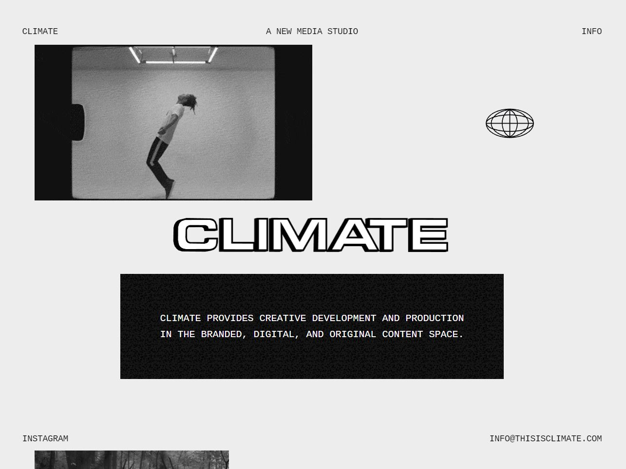 Screenshot of the Climate website