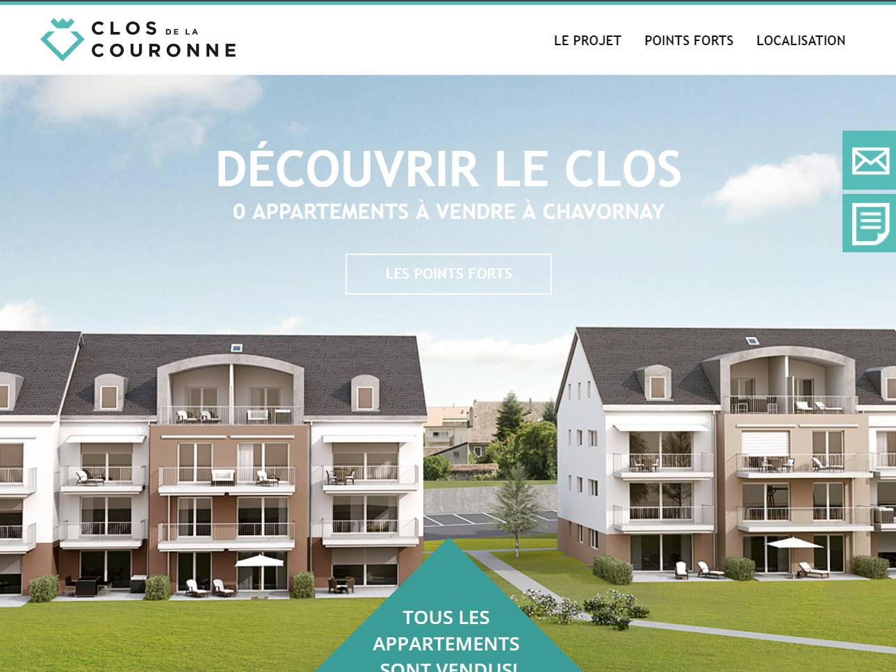 Screenshot of the Clos de la Couronne website