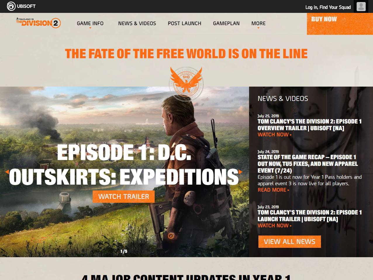 Screenshot of the Collapse website