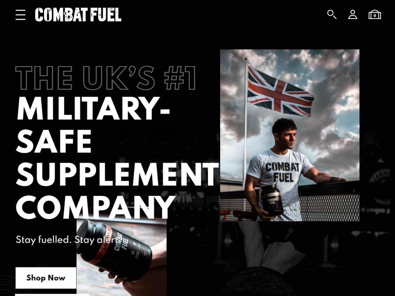 Screenshot of the Combat Fuel website