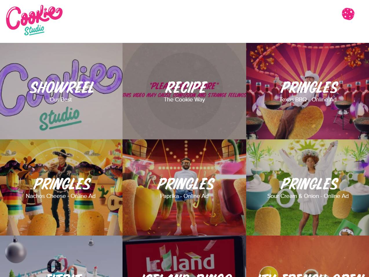 Screenshot of the Cookie Studio website