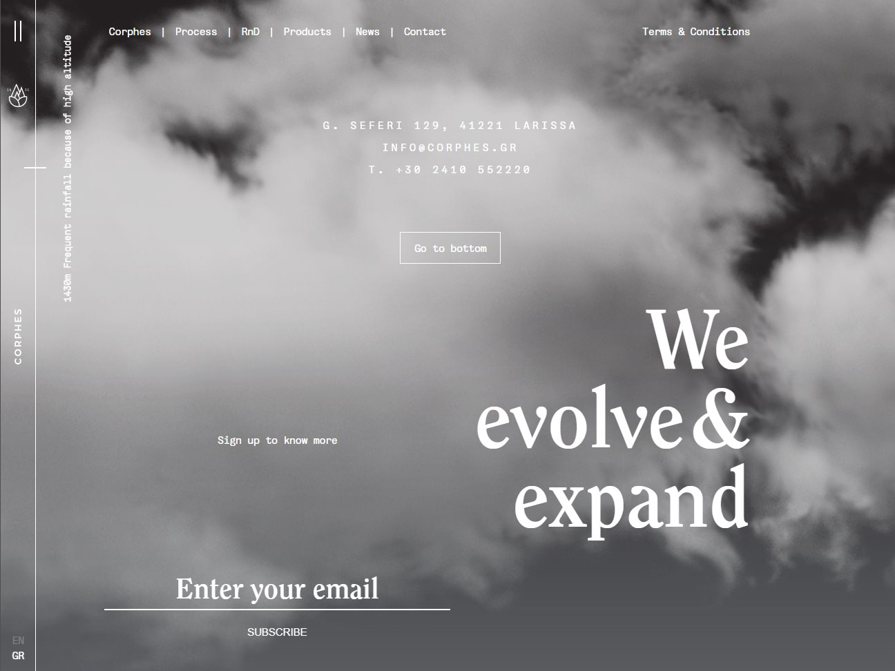 Screenshot of the Corphes Organic Products website