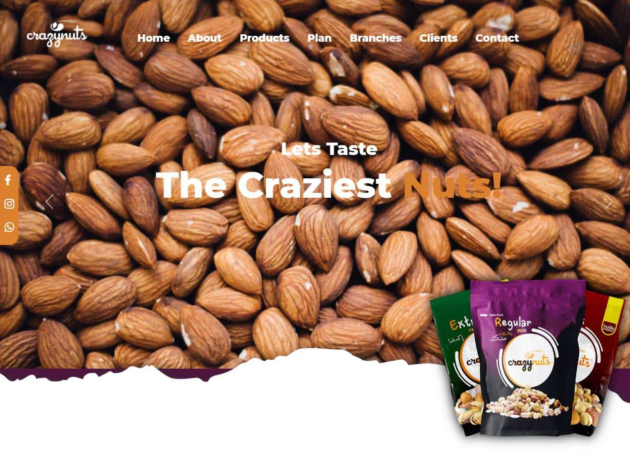 Screenshot of the CrazyNuts website