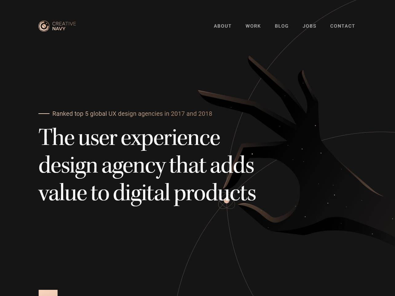 Screenshot of the Creative Navy website