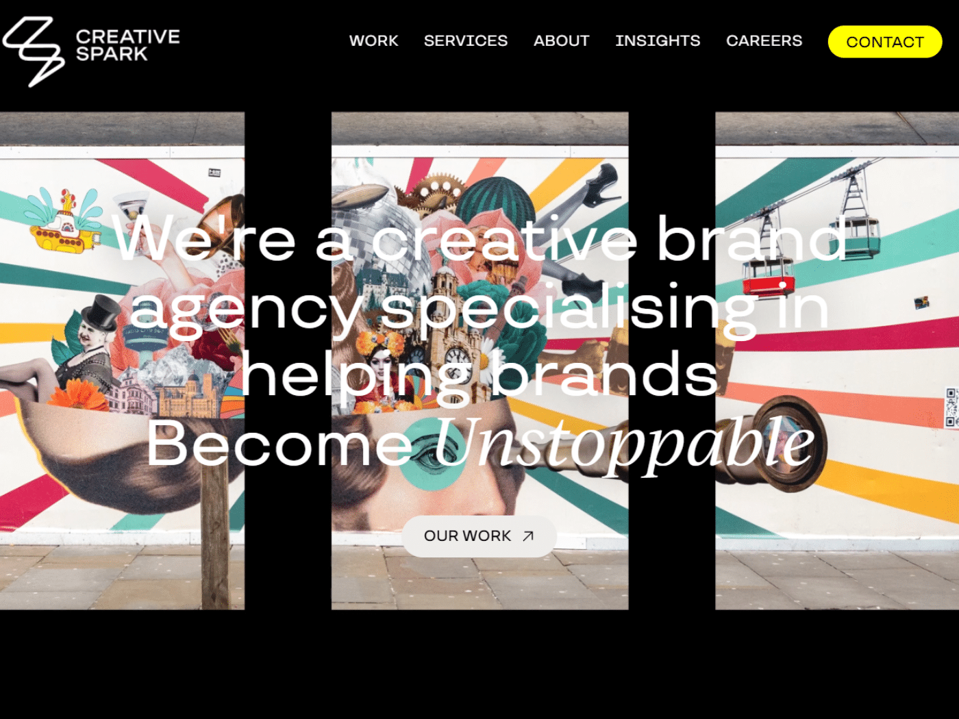 Screenshot of the Creative Spark website