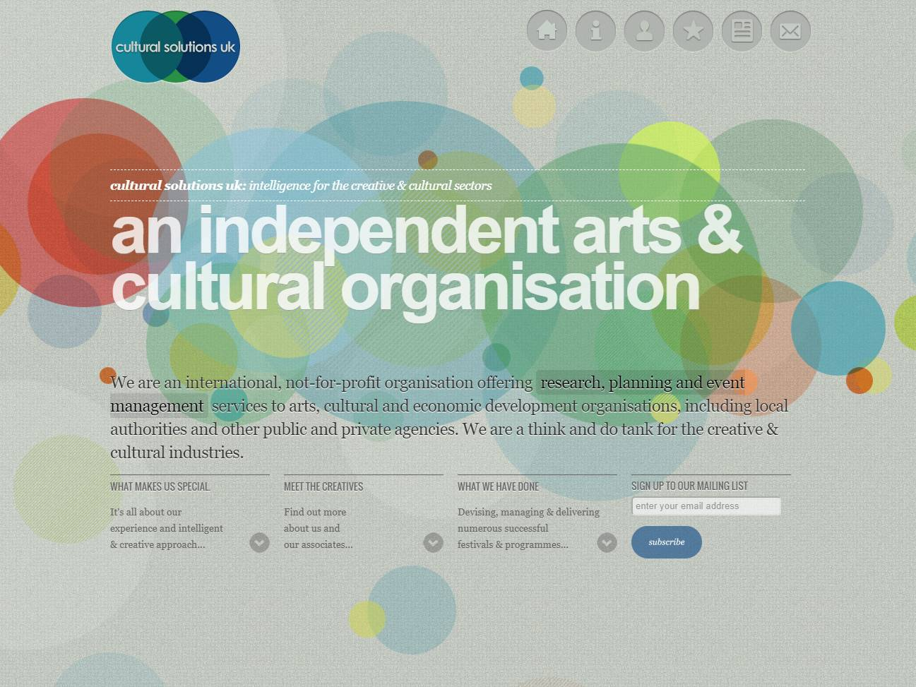 Screenshot of the Cultural Solutions UK website