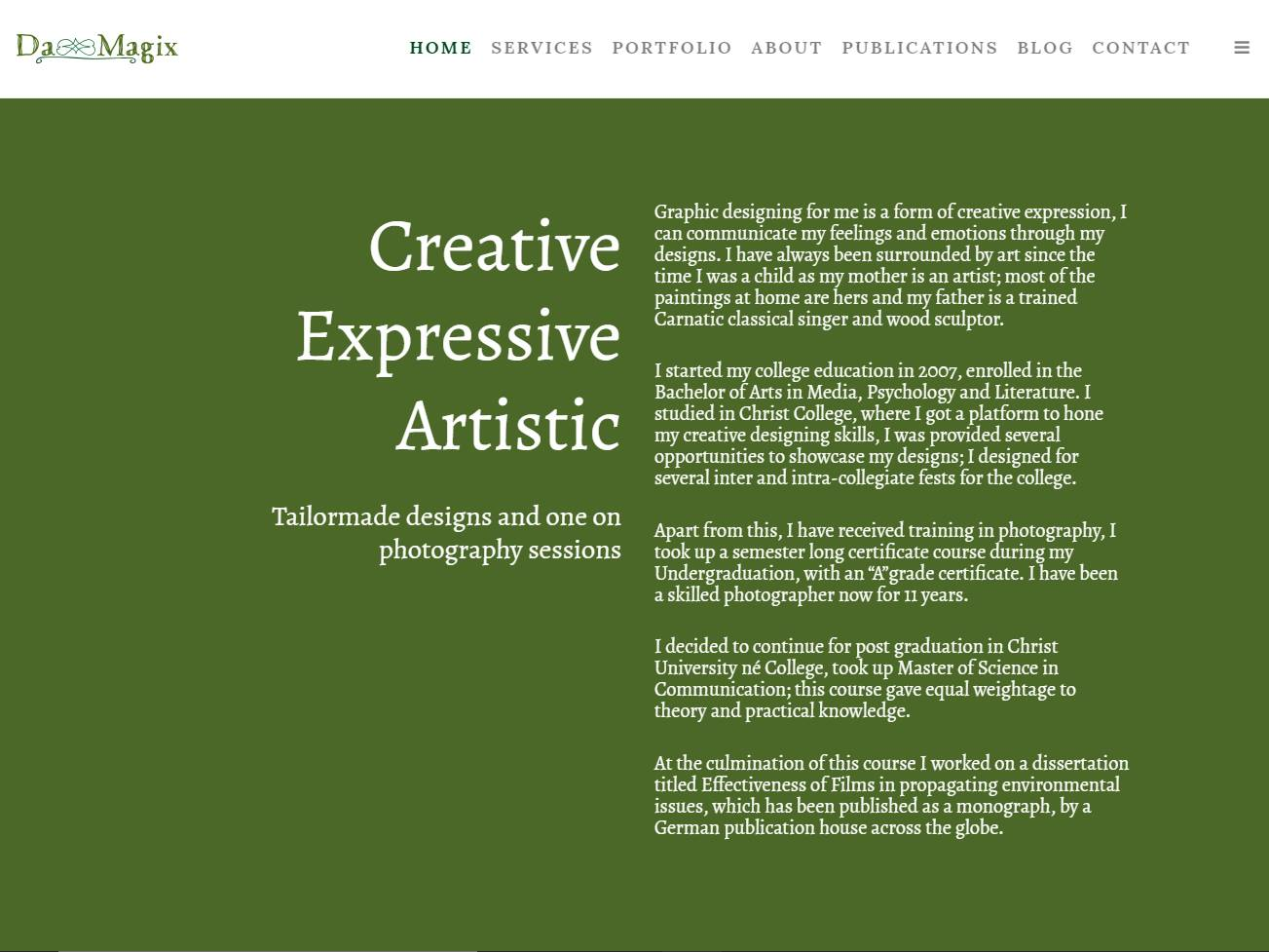 Screenshot of the Da-Magix website