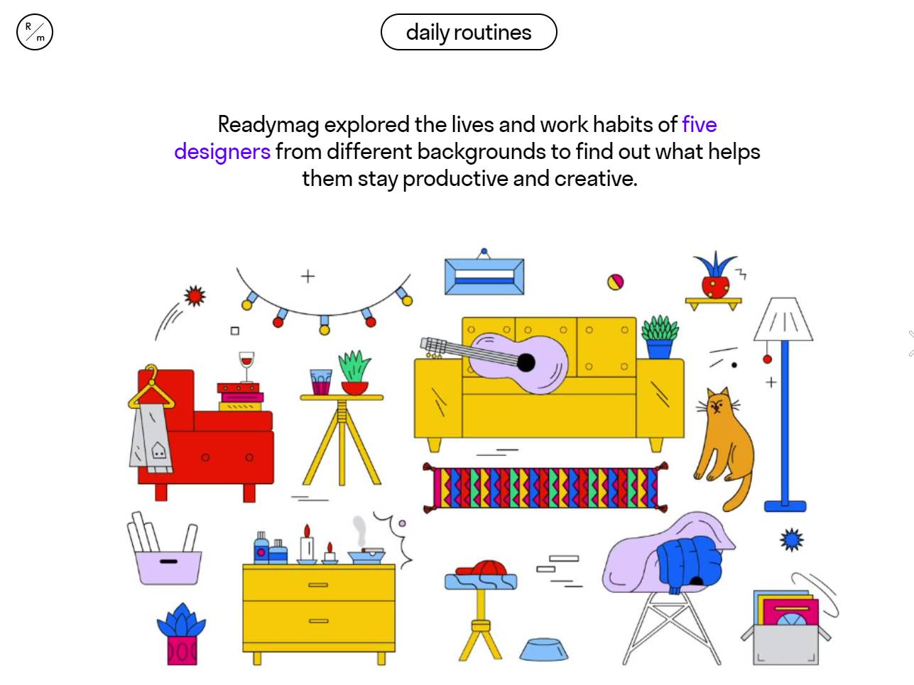 Screenshot of the Daily Routines website