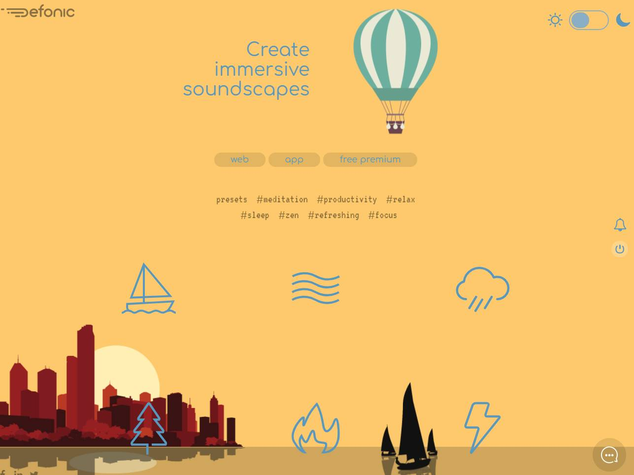 Screenshot of the Defonic website