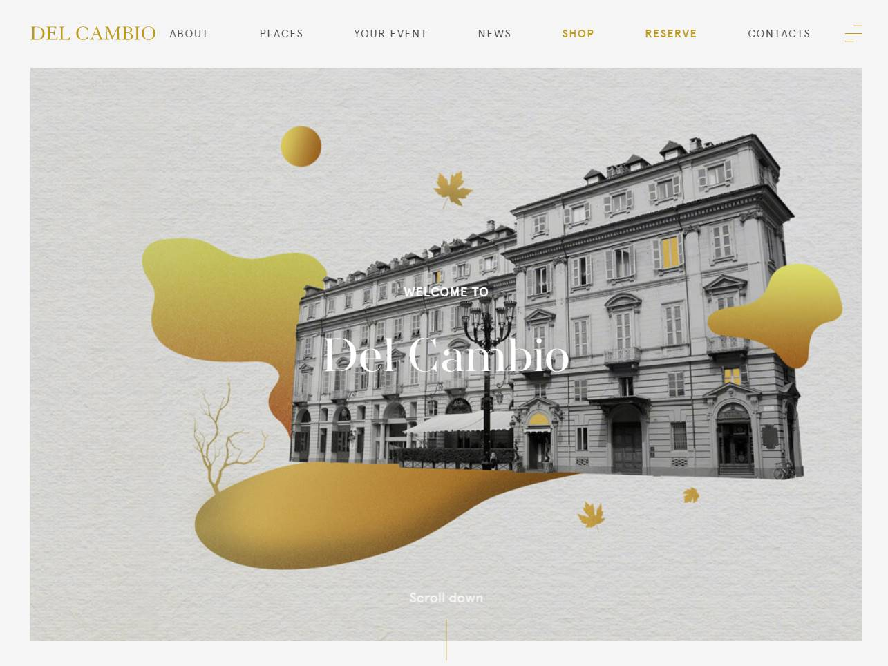 Screenshot of the Del Cambio 1757 website