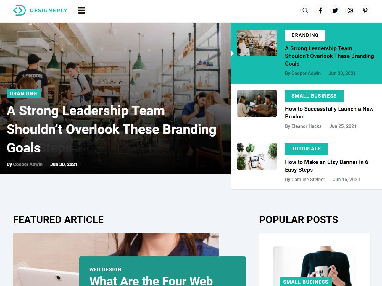 Screenshot of the Designerly Magazine: Design Articles, Creative Guides and Website Reviews website