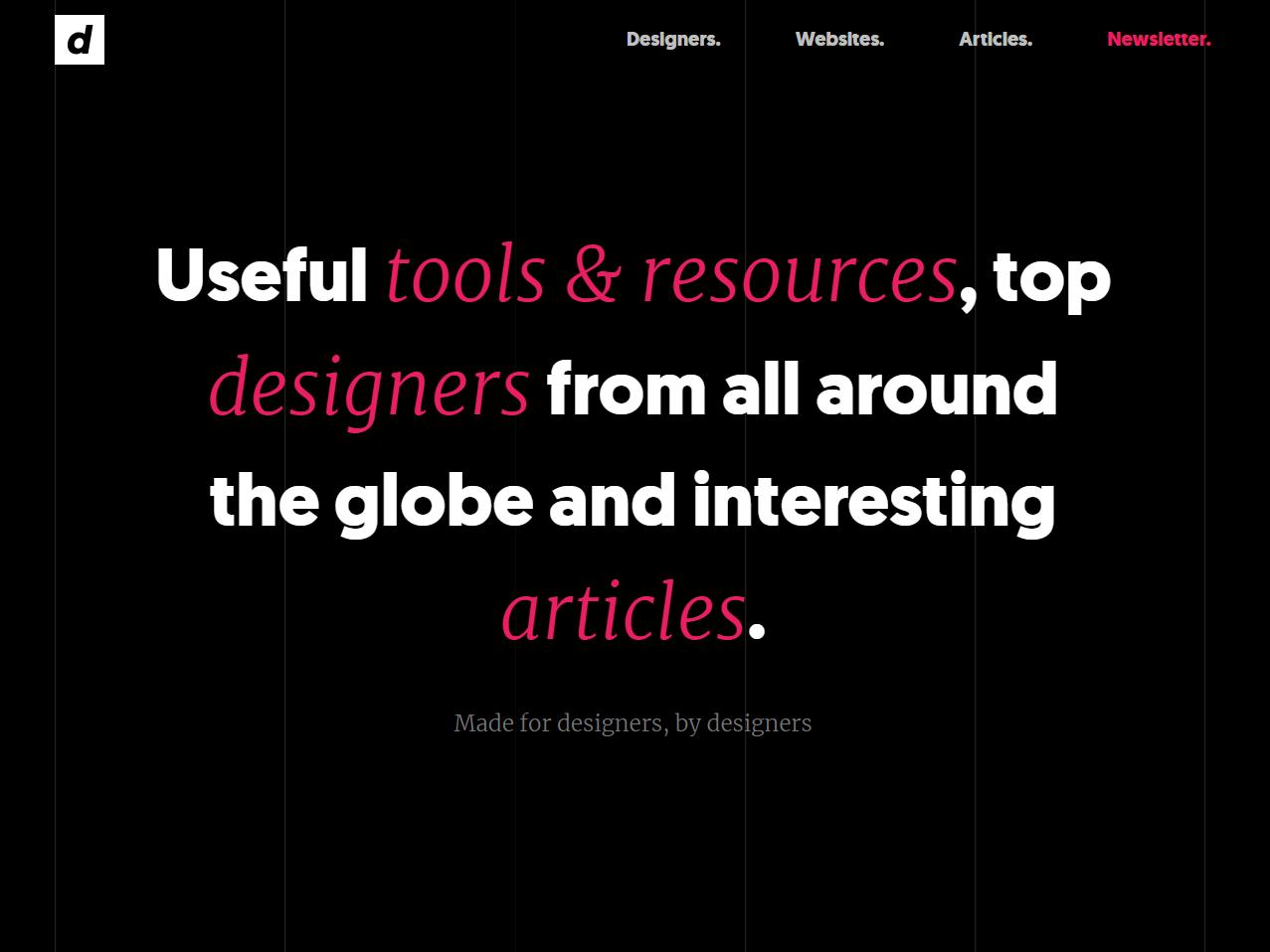 Screenshot of the Designerslist website