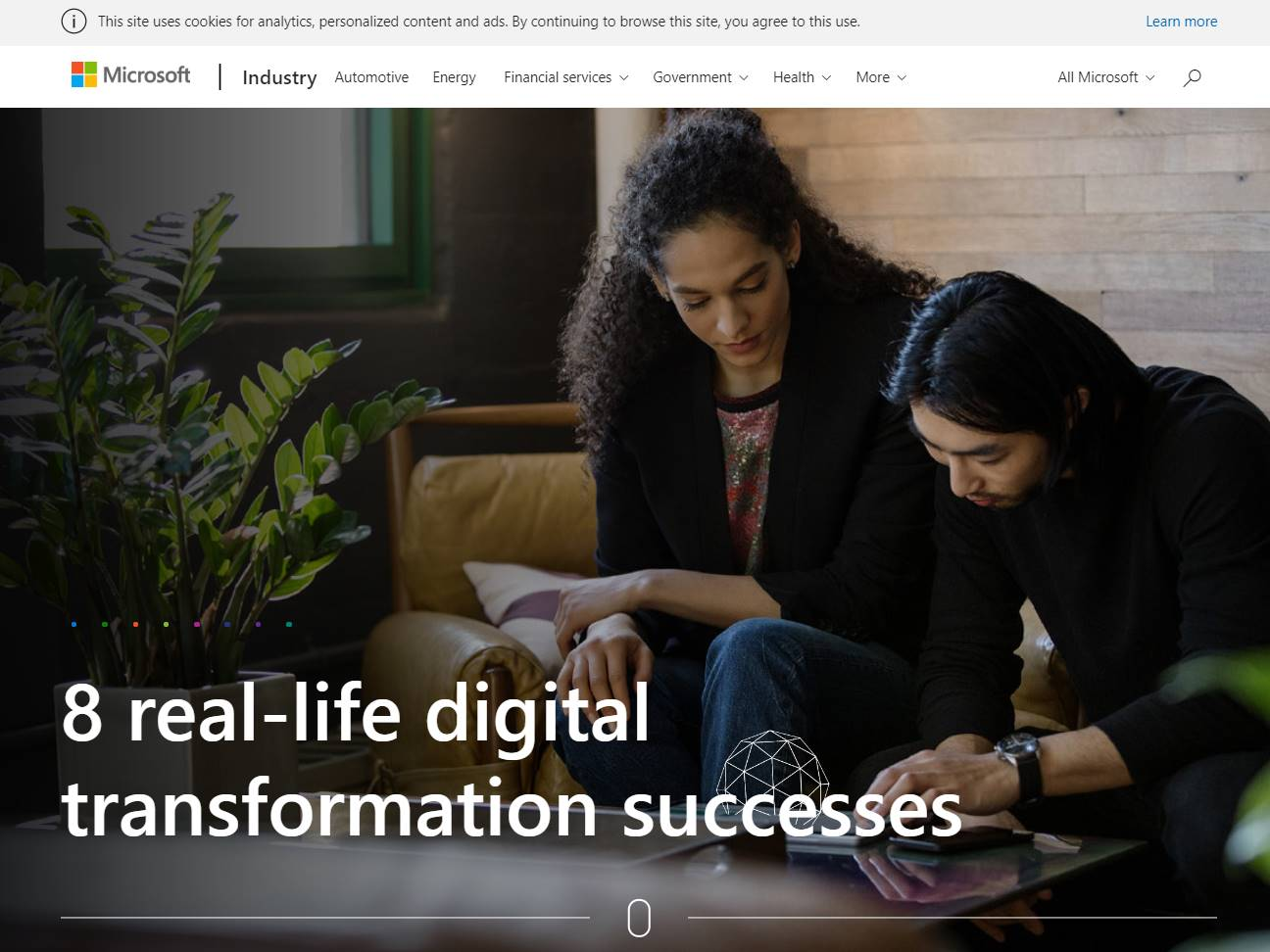 Screenshot of the Digital Transformation Lessons website