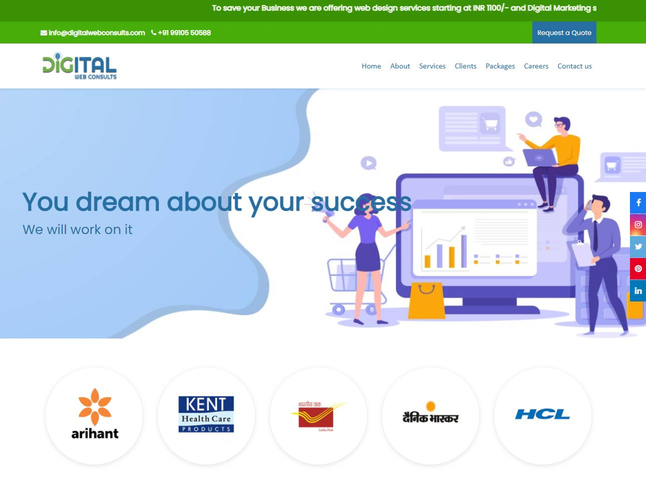 Screenshot of the Digital Web Consults website