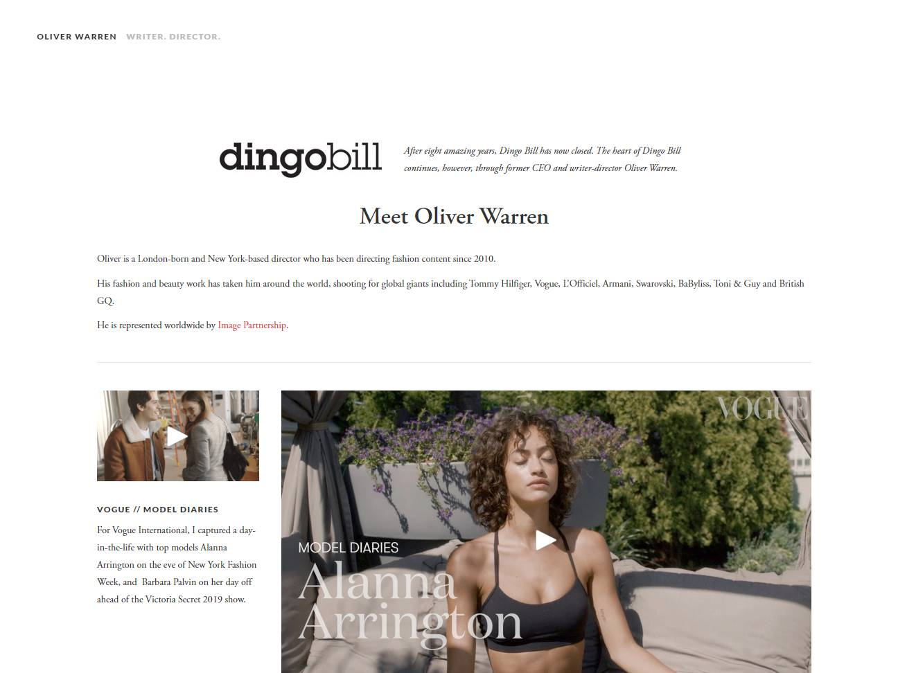 Screenshot of the Dingo Bill website