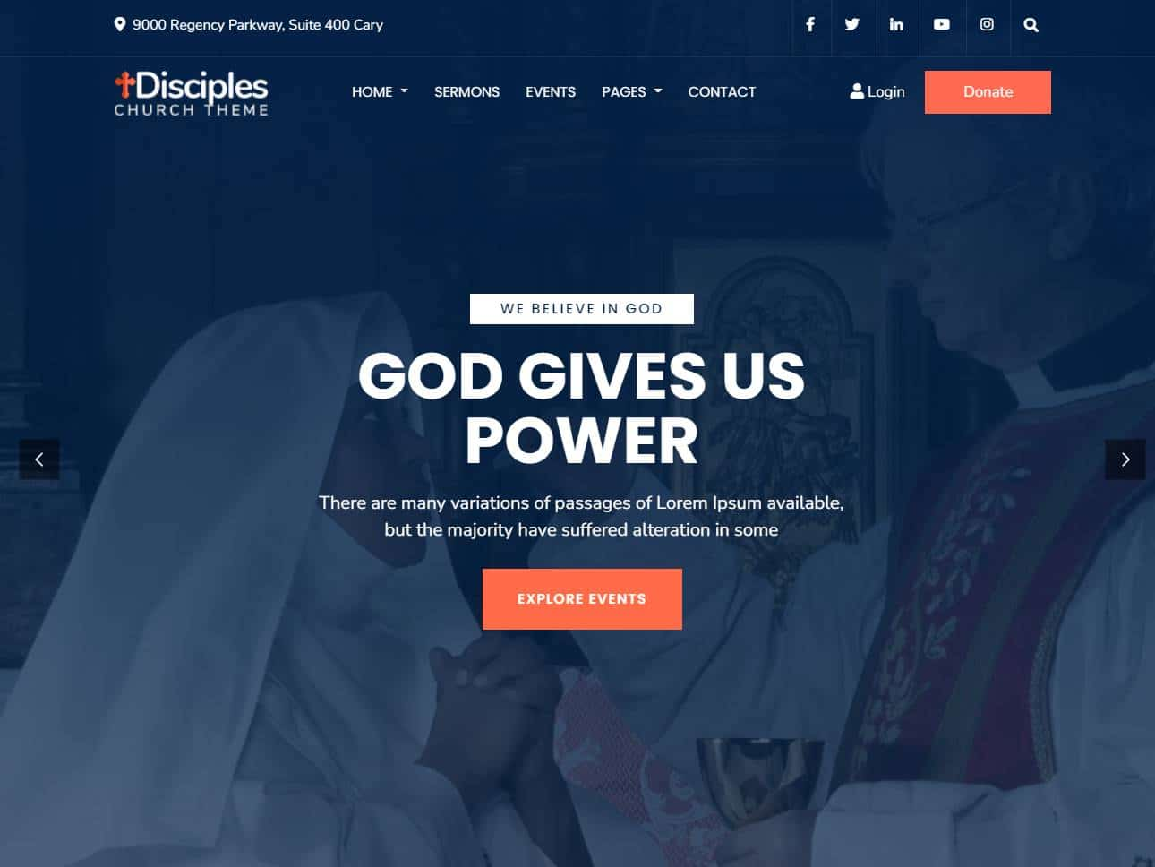 Screenshot of the Disciples website