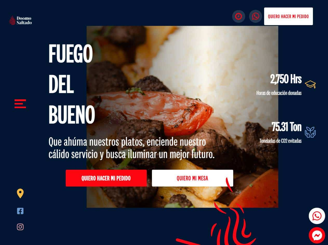 Screenshot of the DOOMO SALTADO website