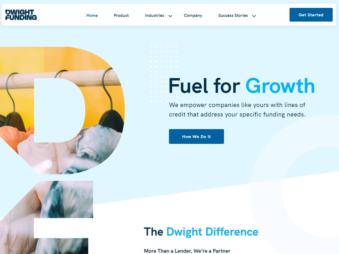 Screenshot of the Dwight Funding website