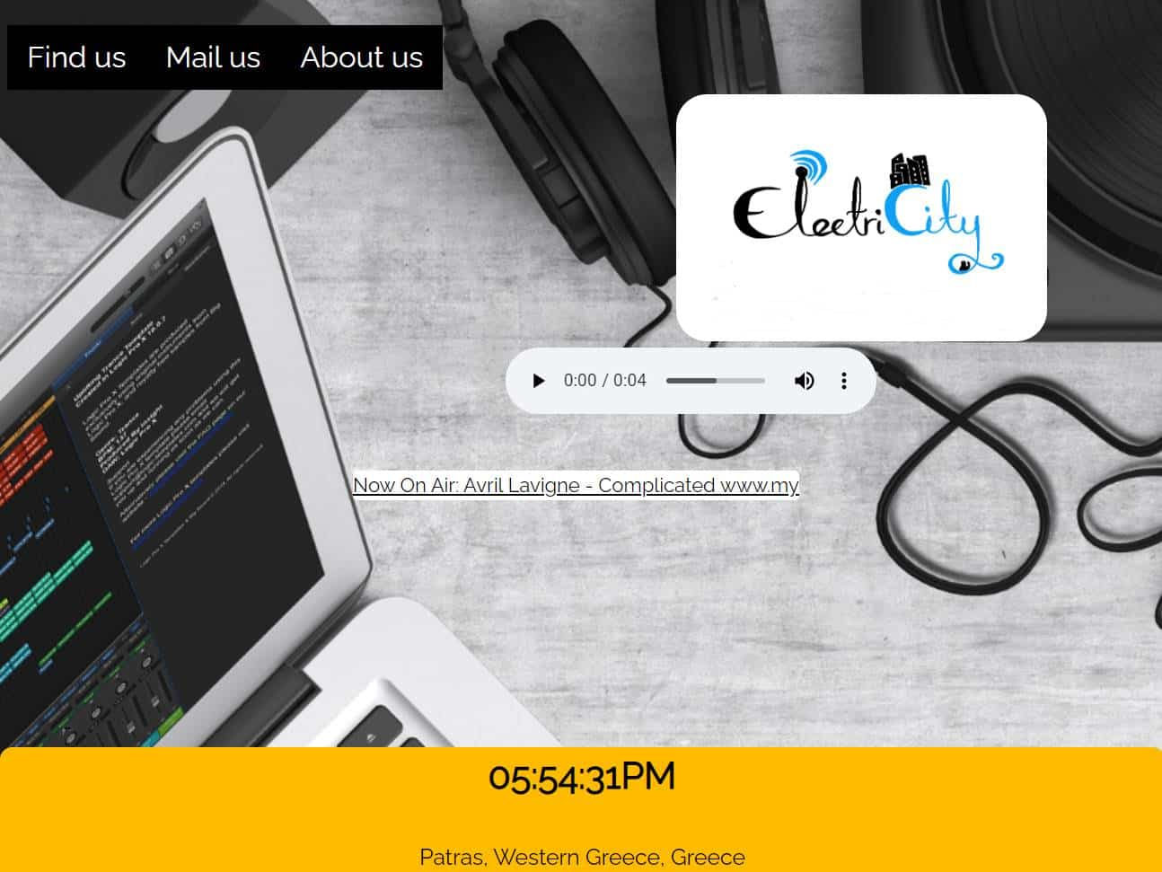 Screenshot of the Electricity Web website