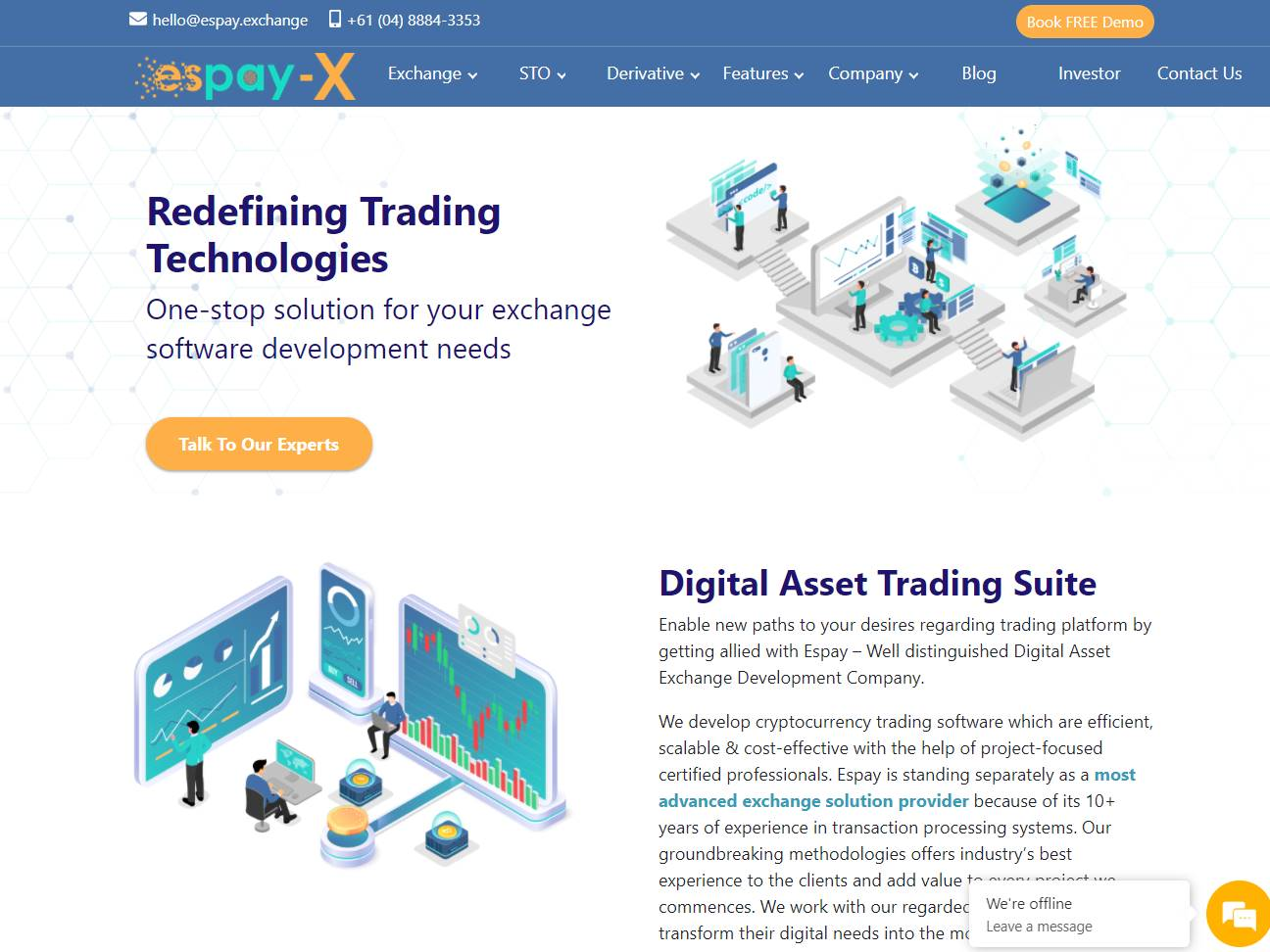 Screenshot of the Espay Exchange website