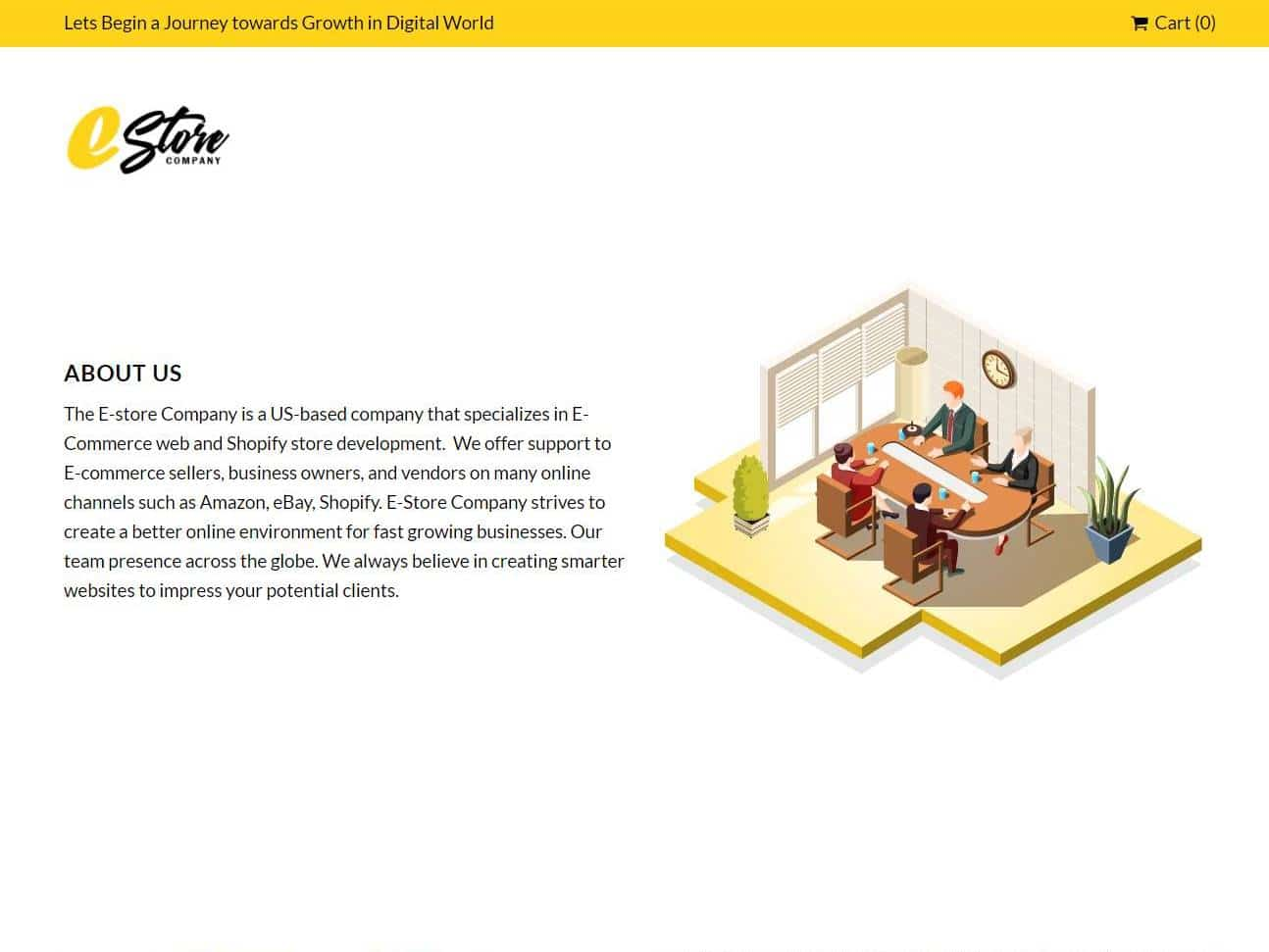 Screenshot of the Estore Company About website