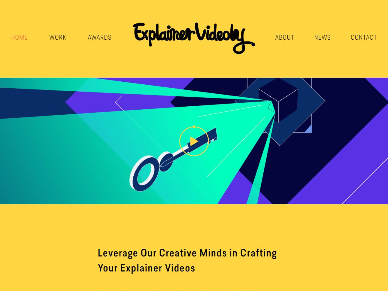Screenshot of the Explainer Videoly website