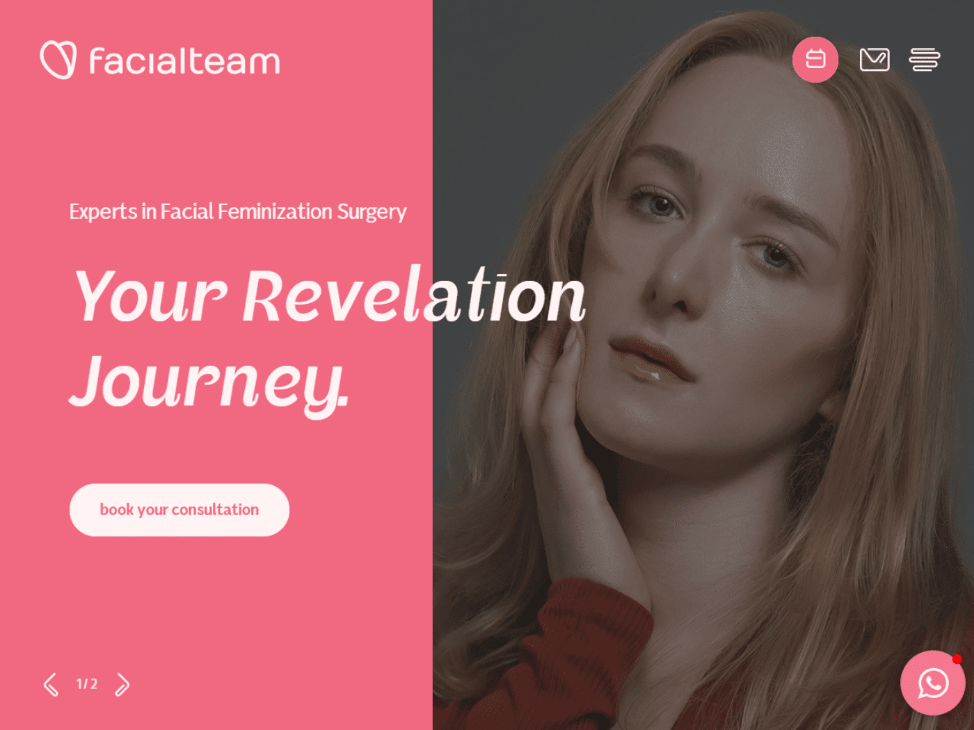 Screenshot of the Facialteam website