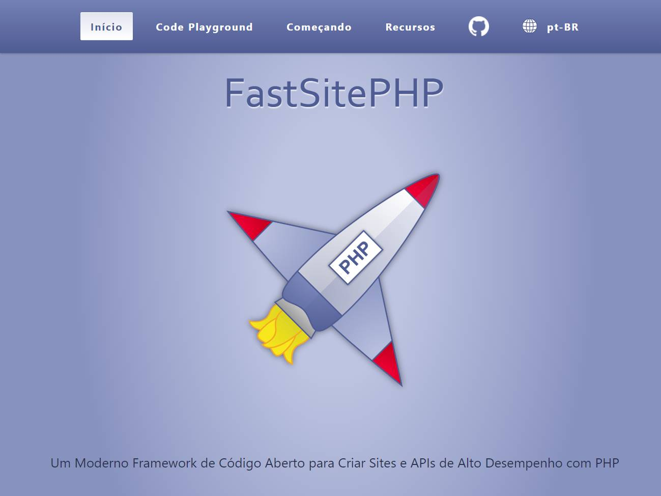 Screenshot of the FastSitePHP website