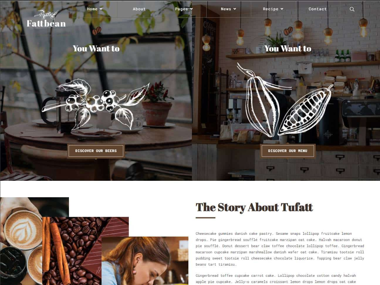 Screenshot of the Fattbeans website