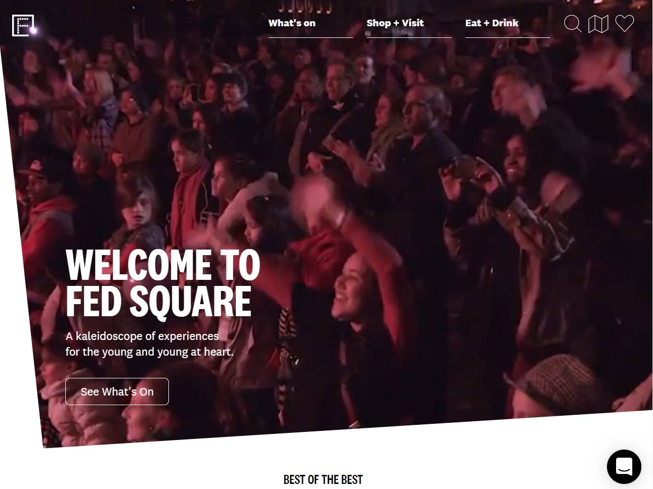 Screenshot of the Federation Square website
