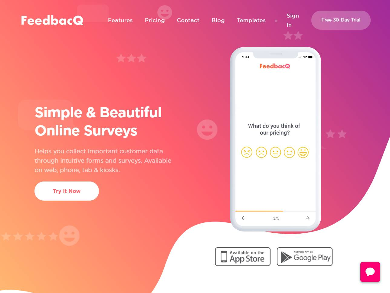 Screenshot of the FeedbacQ website