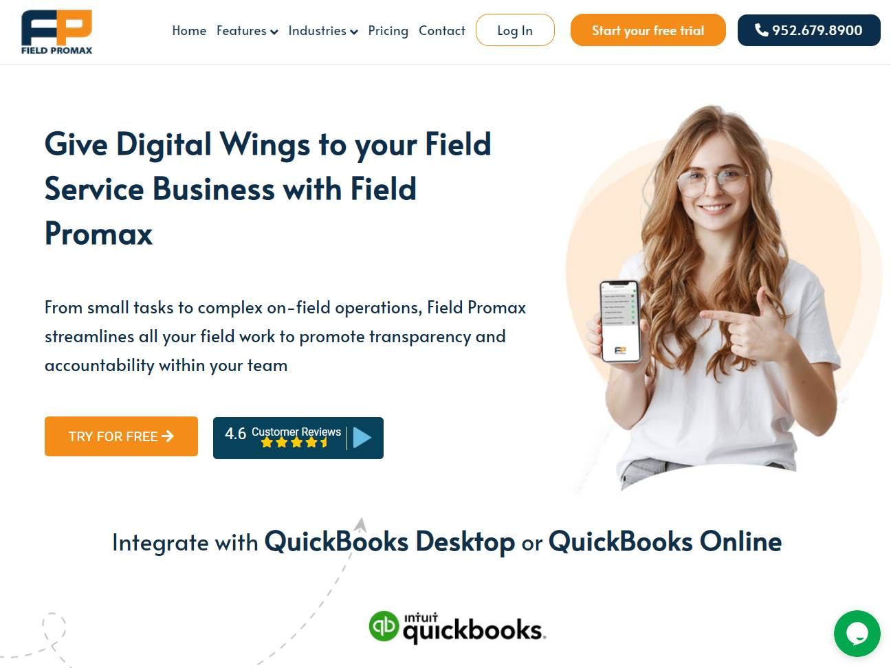 Screenshot of the Field Promax website