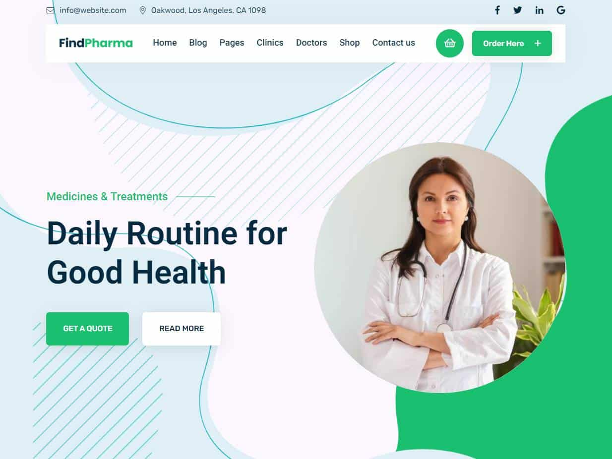 Screenshot of the Find-pharma website