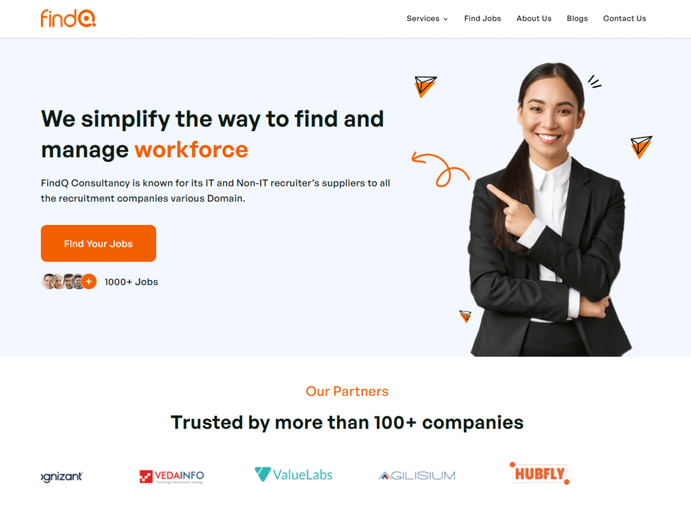 Screenshot of the FindQ website