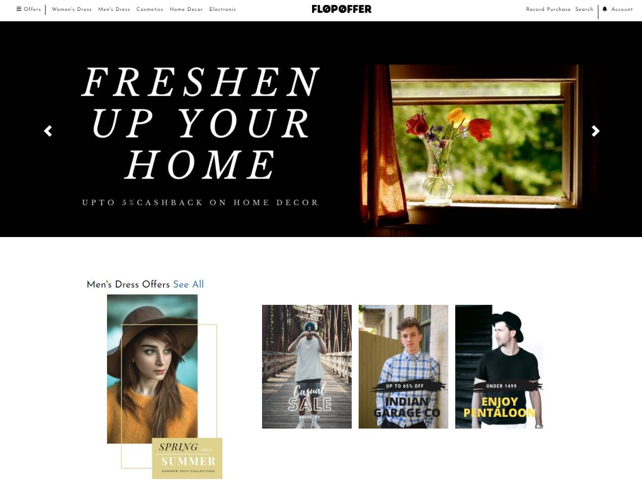 Screenshot of the Flopoffer website