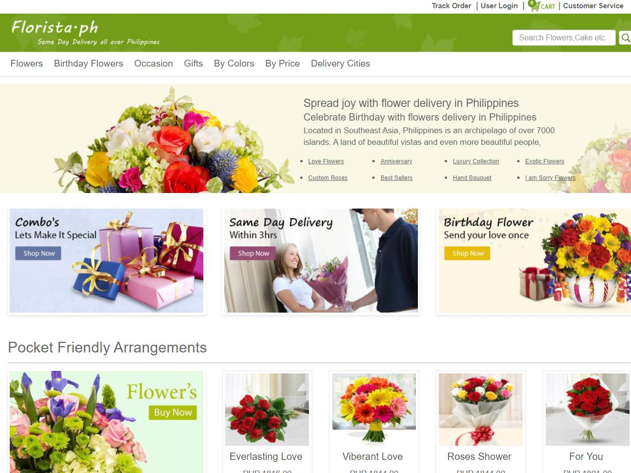 Screenshot of the FloristaPh website