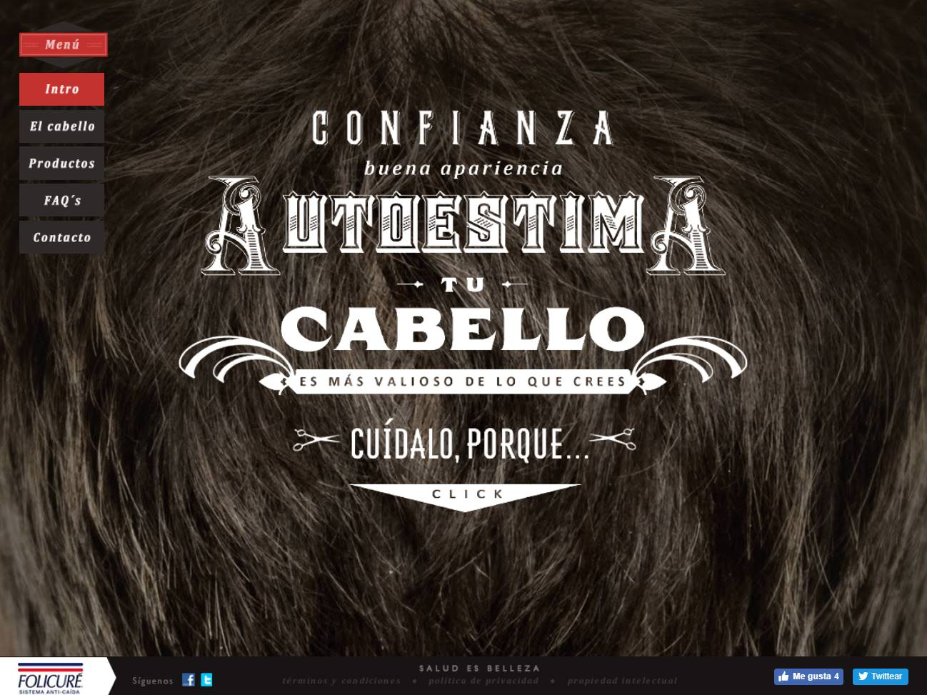 Screenshot of the Folicuré México website
