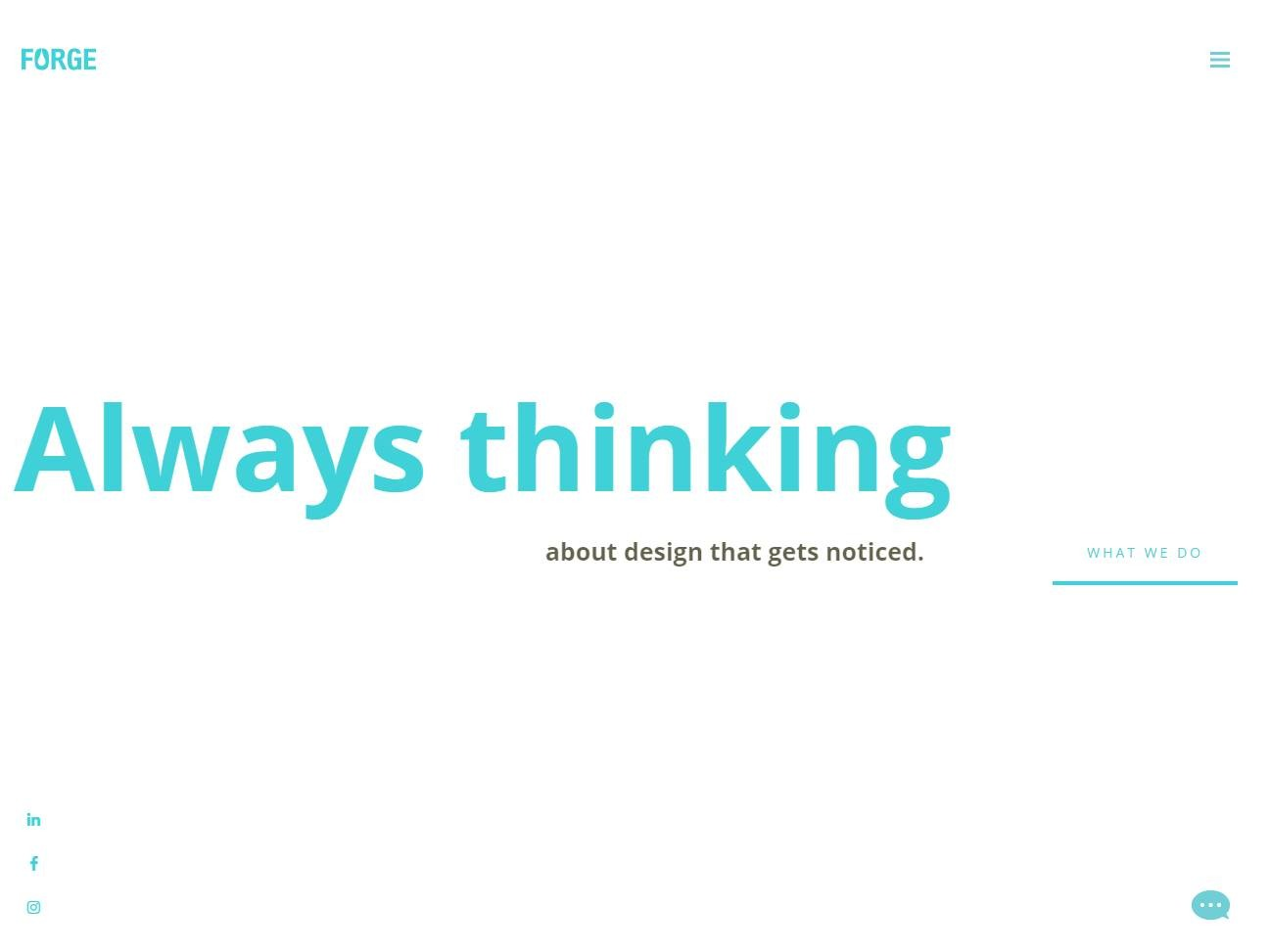 Screenshot of the Forge Creative website