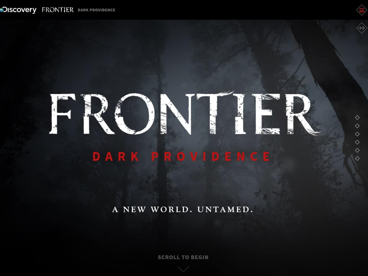 Screenshot of the Frontier Dark Providence website