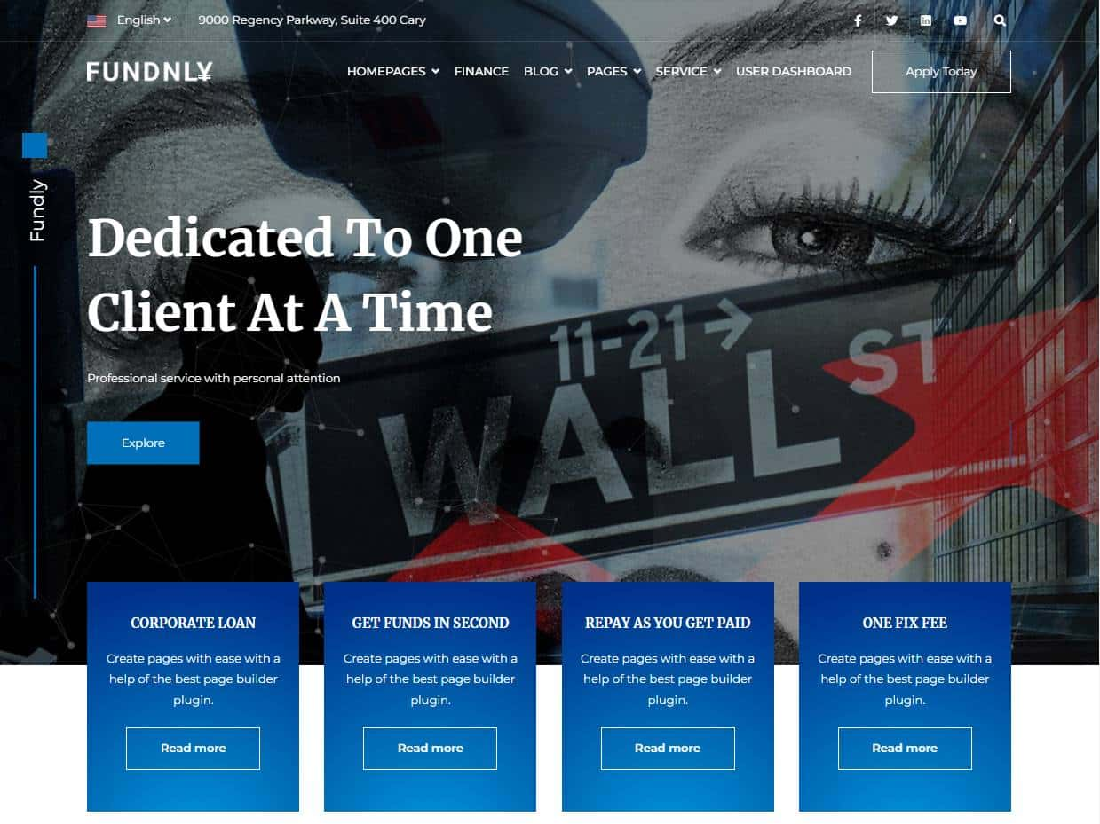 Screenshot of the Fundly website