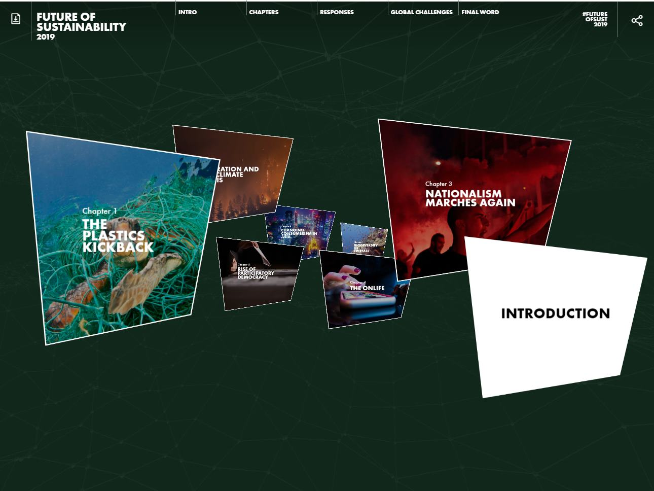 Screenshot of the Futures Centre: Future of Sustainability 2019 website