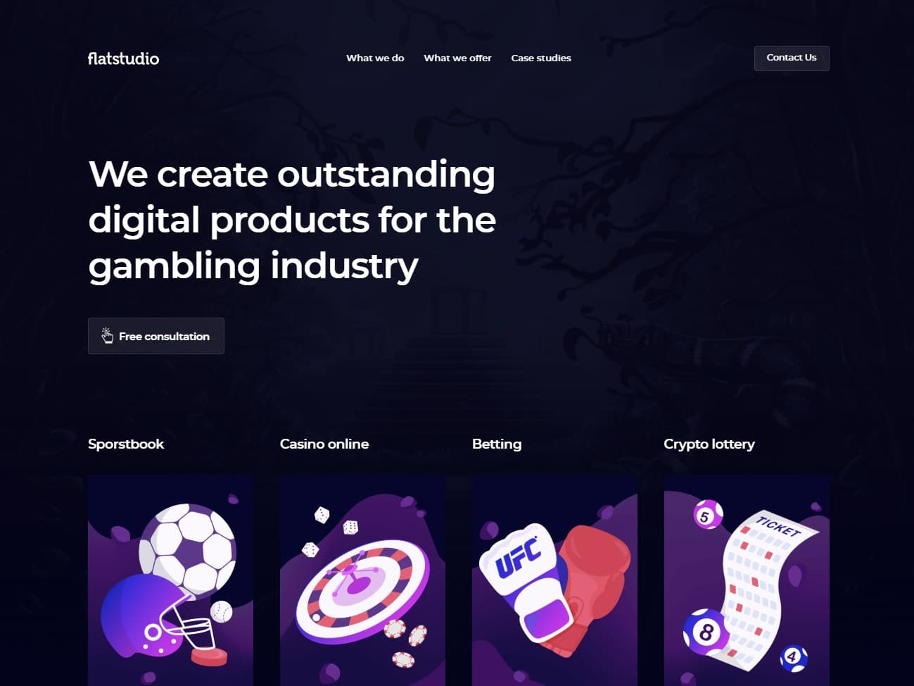 Screenshot of the Gambling.Flatstudio website