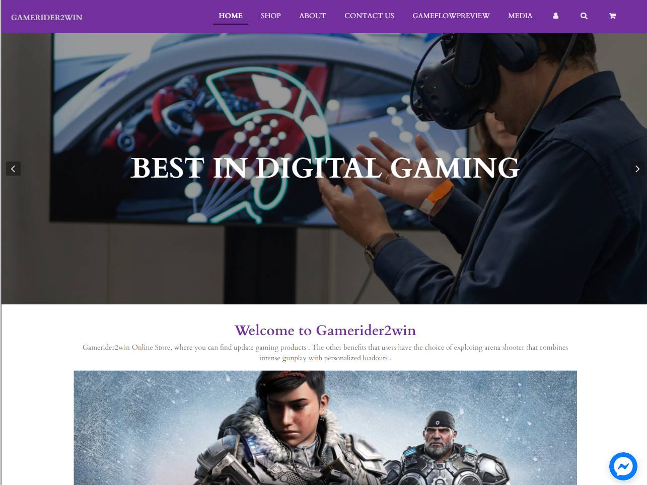 Screenshot of the Gamerider2win website