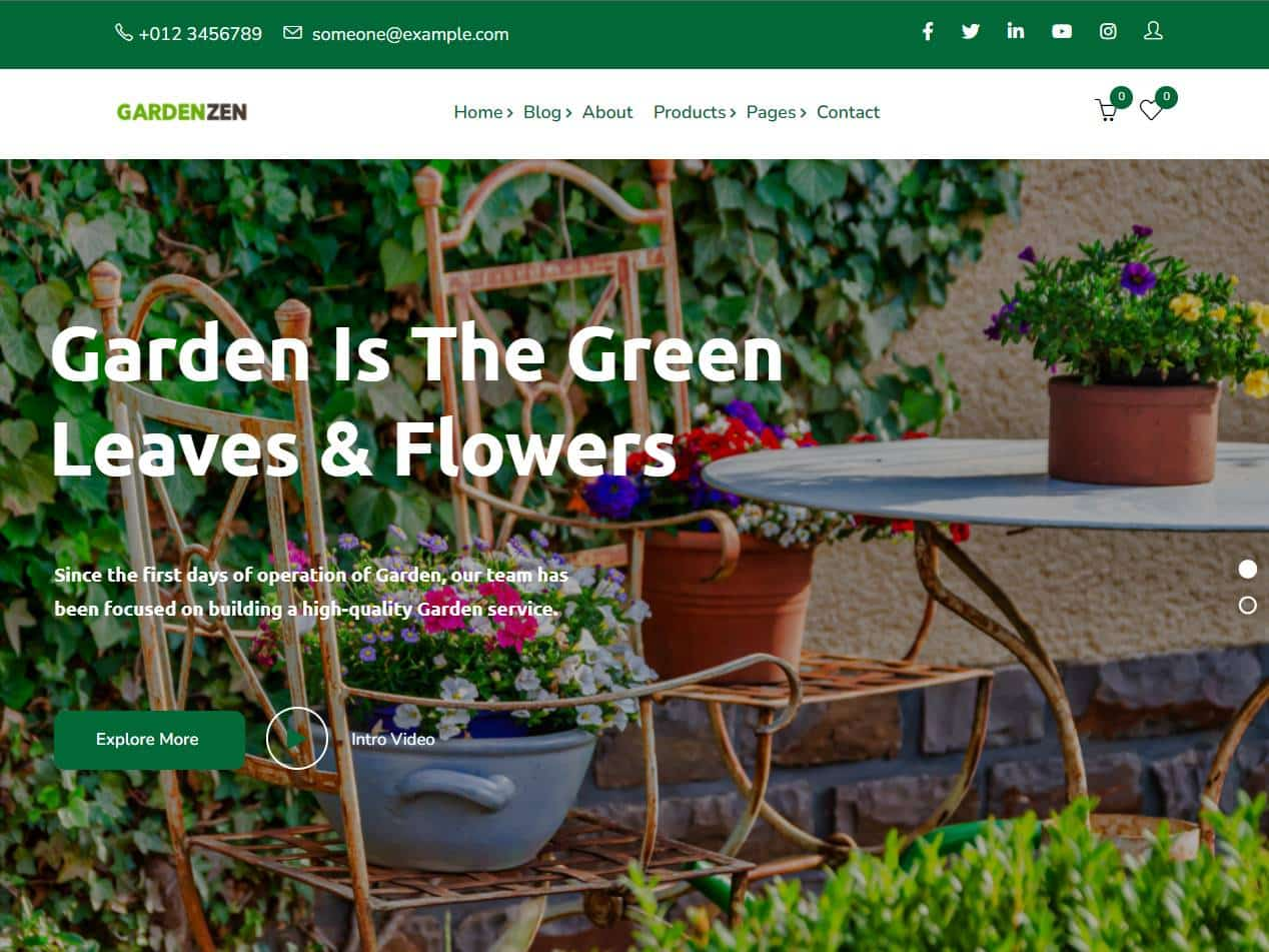 Screenshot of the Gardenzen website