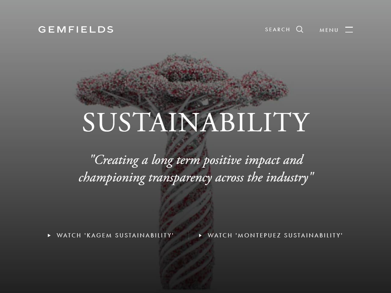 Screenshot of the Gemfields website