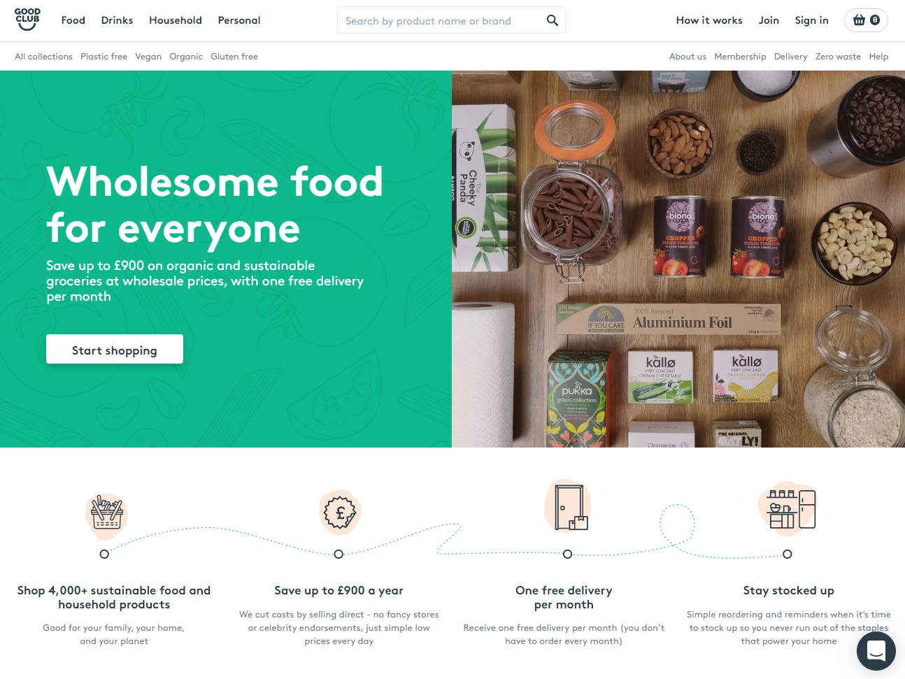 Screenshot of the Good Club website